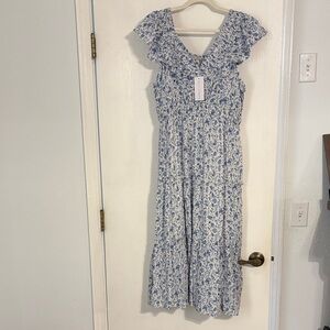 Floral Blue Midi dress